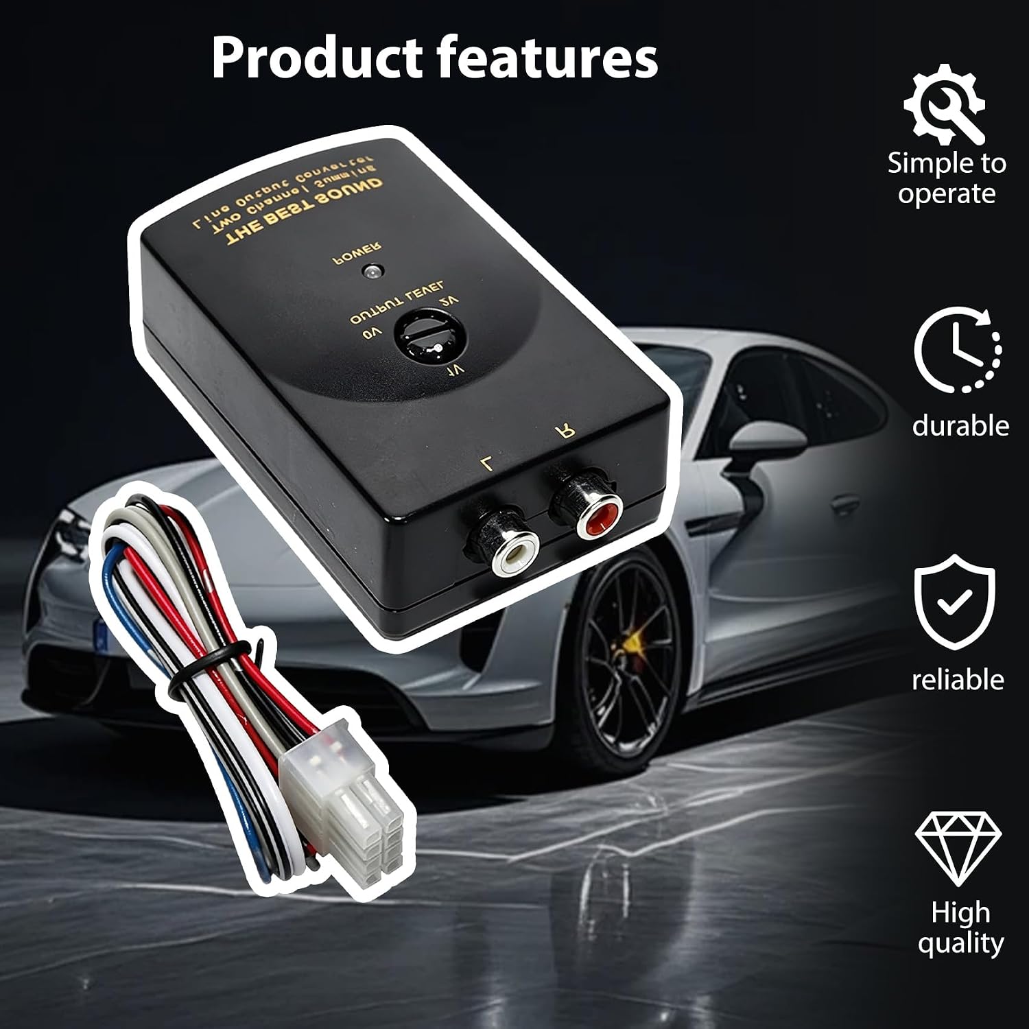 Car Audio Speaker Wire to RCA Line Output Converter, Car Amplifier Wiring Kits, 2-Channel High to Low RCA Converter to RCA Line Output Converter for Adding Amplifier Subwoofer to Stock Stereo image 5