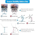 OMOTON Foldable 360 Rotating Laptop Stand for Desk, Adjustable Computer Stand Riser for Collaborative Work, Easy Storage Aluminum Holder Fit for All Laptops up to 16 inches (Blue)