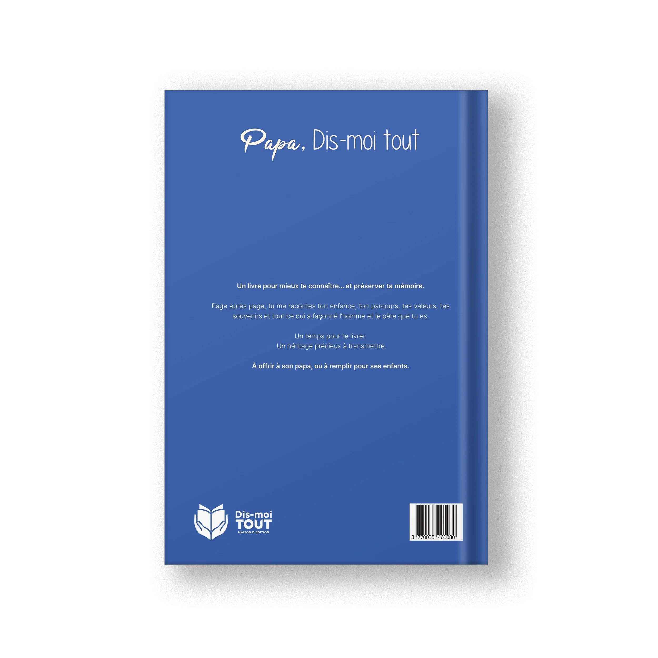 Papa, dis-moi tout, Livre de Mémoire avec Plus de 100 Questions, Couverture Cartonnée Soft Touch, 64 Pages, Format 21 x 29,7 cm, Fabrication Française
