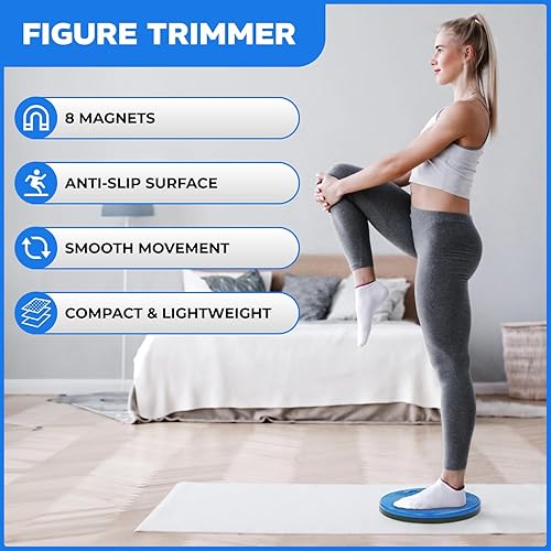 Miniatura 9 de Figure Trimmer Tablero giratorio abdominal XL para ejercicio, disco giratorio de cintura grande de 14 pulgadas para adelgazar y fortalecer equipos