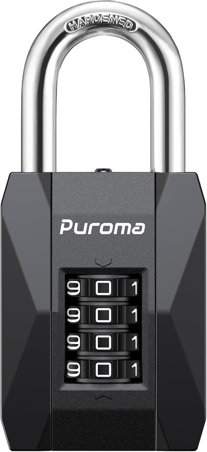 Puroma Gym Locker Lock Combination Padlock Heavy Duty Weatherproof 4 ...