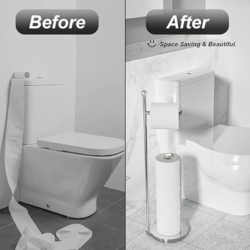 Miniatura 3 de Soporte de papel higiénico para baño, almacenamiento de papel higiénico de metal pesado con bola de cristal, soporte de papel higiénico para