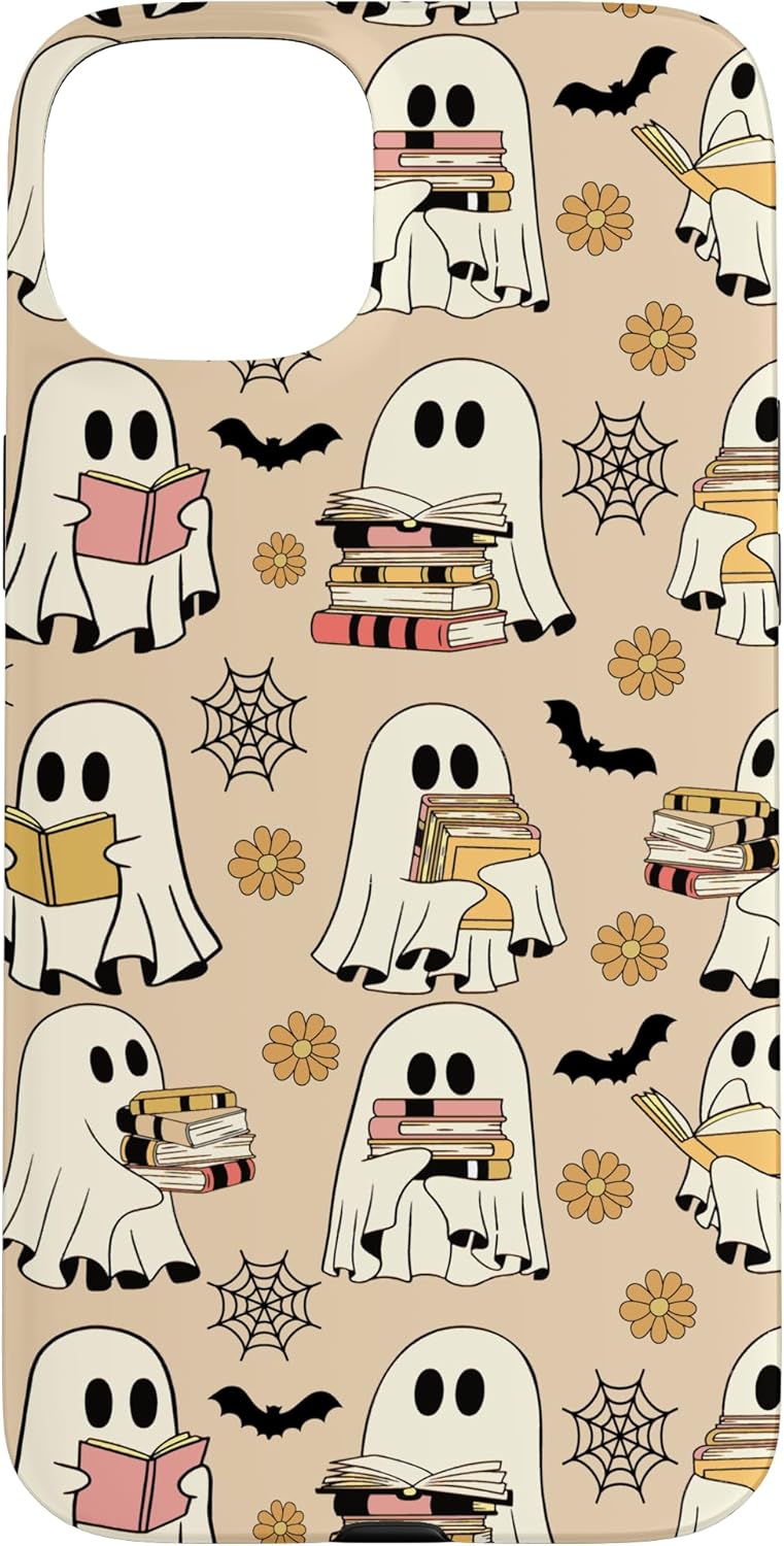 iPhone 13 Retro Teacher Halloween Ghost Read Books Spooky Reader Case