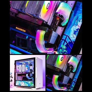 Addressable RGB Power Extension Cable, 24 Pin/2x8Pin/3x8Pin ATX RGB Cable, RGB ARGB Extension Cable, PC Internal Components for Motherboard Connector