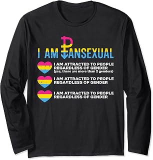 I Am Pansexual Heart Definition Pan Pride Flag Men Women Long Sleeve T-Shirt