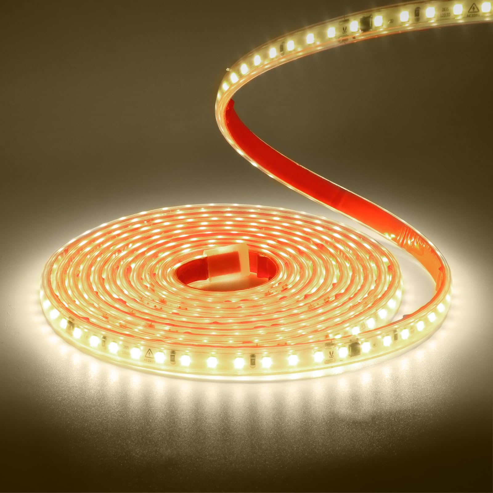 Striscia LED 220V SMD 2835, 120 LEDs/m, IP65 Impermeabile, Striscia LED Flessibile per Lucernario Soggiorno Decorazione Cucina (Bianco Naturale (4000-4500K), 20M)