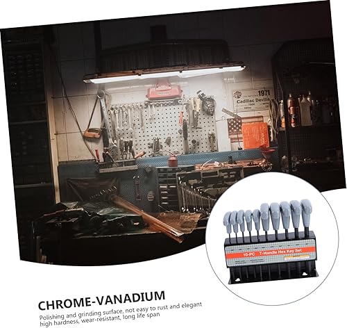 Miniatura 5 de OSALADI 1 juego de llaves hexagonales con soporte, llaves de reparación de acero, llaves hexagonales profesionales tipo T, llaves hexagonales para