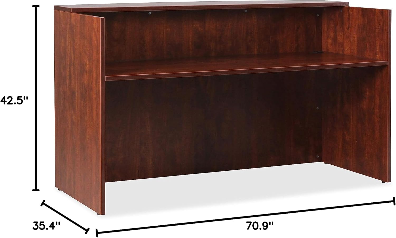 Lorell 59581 Essentials Reception Desk, Cherry Laminate