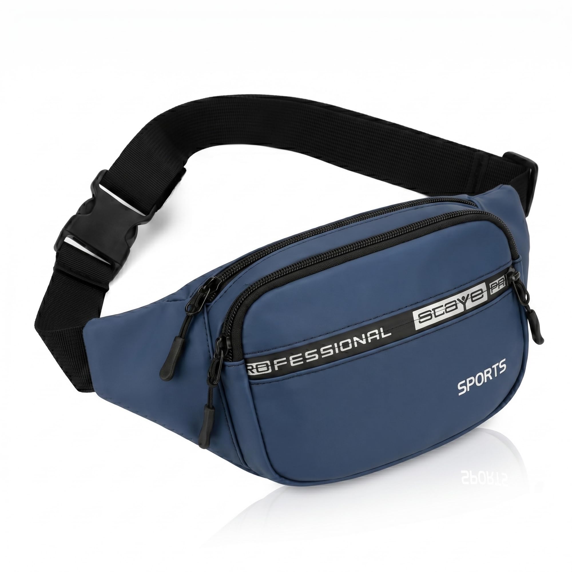 Cross-Body Waist Bag – Waterproof Waist Bag for Travel, Running & Hiking, Multi-Functional Waist Pouch for Men & Women, Lightweight Outdoor Waist Belt (Navy Blue)-image-28