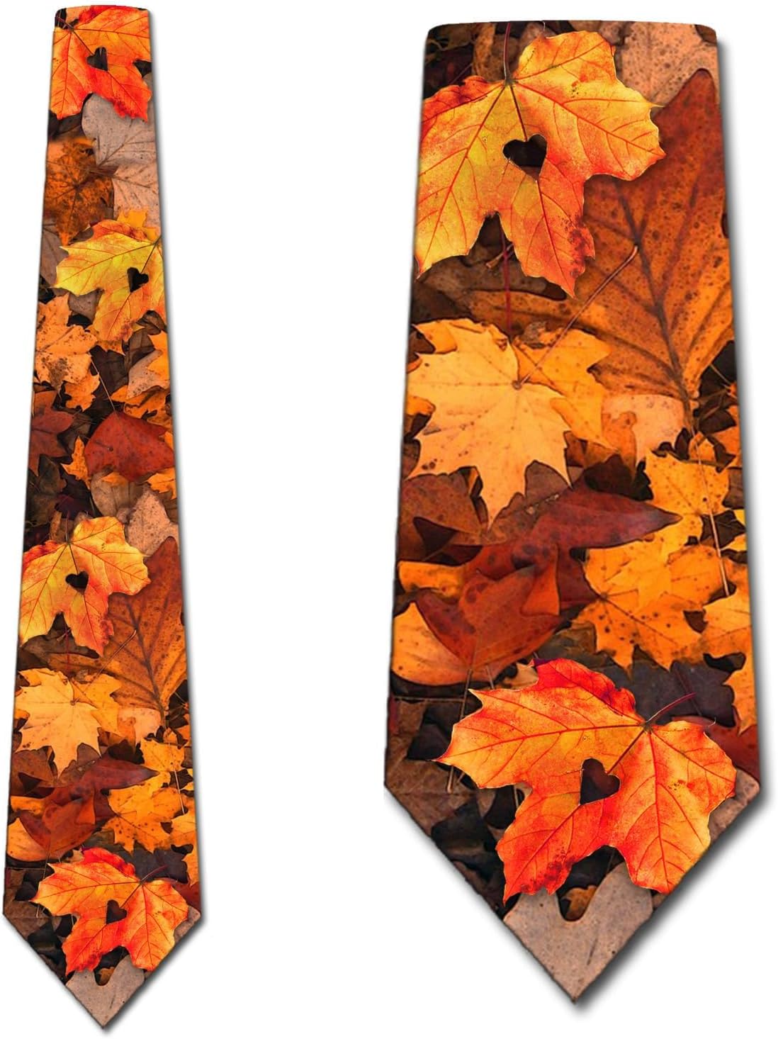 Three Rooker Fall Ties Mens Autumn Leaf Necktie Thanksgiving Tie for Men