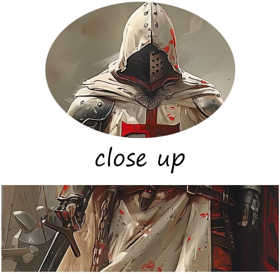 Knights Wall Decor for Living Room Bedroom Office Home Decoration Retro Warrior Pictures Prints for Living Room Bathroom Bedroom Office Framed