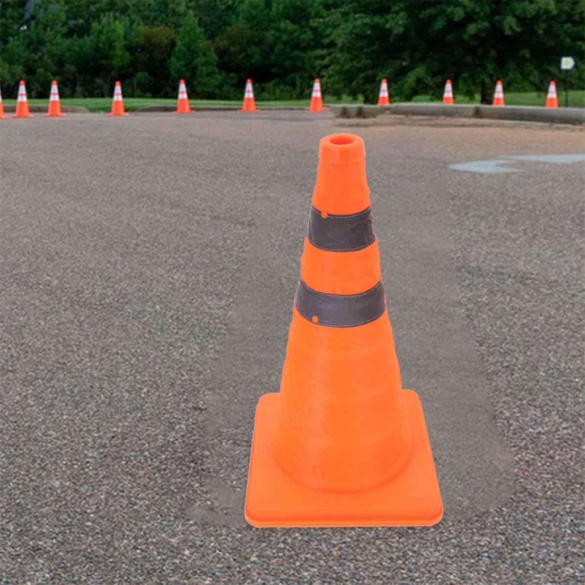 Cônes de Signalisation Pliables Réfléchissants Orange en Plastique