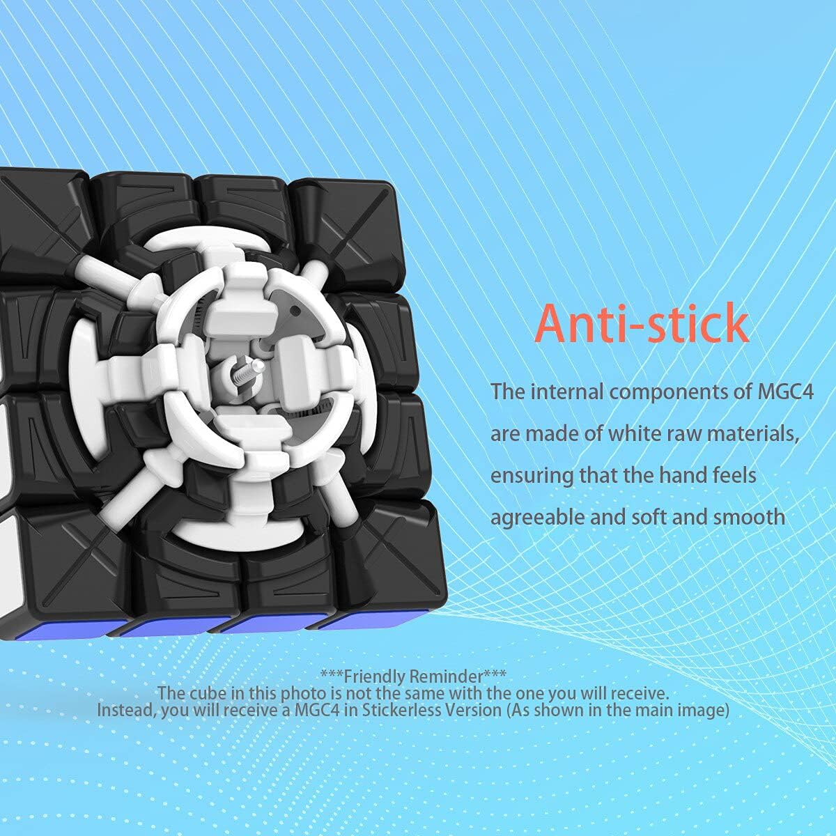 CuberShop YJ MGC 4x4 Magnetic Stickerless Speed Cube, Yj Mgc 4 4x4 Flagship, 4 by 4 yj mgc Professional 60mm stickerless Cube, YongJun MGC Series Best 4x4x4 Speed Cube