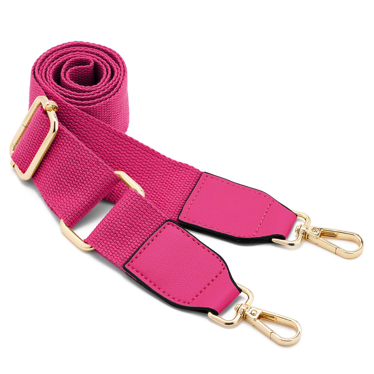 Donne ampie borse a tracolla, cintura di ricambio regolabile borsa cinghia in pelle tela borsa lunga sostituibile per borsa Crossbody (pelle-rosa rosso)