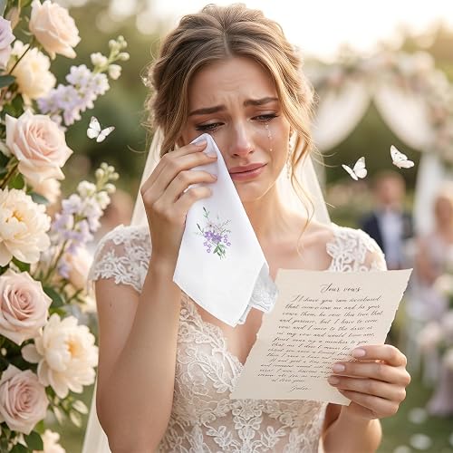 6Pcs Handkerchiefs for Women Ladies Handkerchiefs White Hankies
