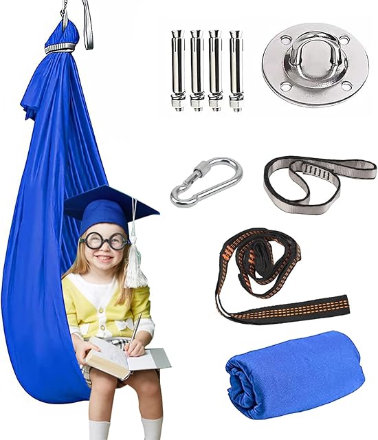 Therapy Sensory Swing for Kids, Cuddle Swing Indoor Outdoor Kids Swing(Hardware Included),Adjustable Hammock for Children Autism, ADHD, Aspergers, Sensory Integration(3.2ft*9.1ft)