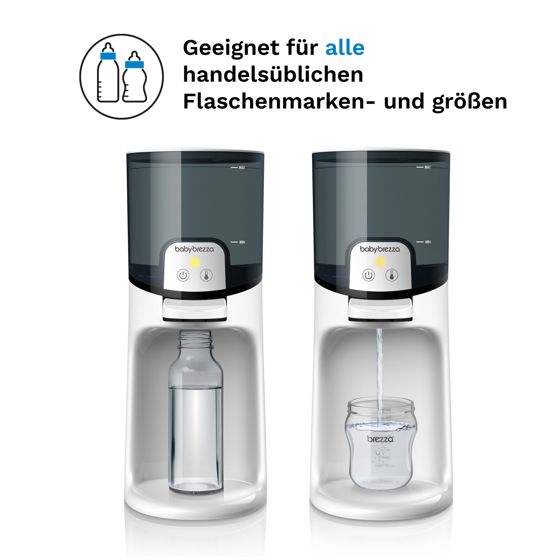 Baby Brezza Instant Water Warmer – Flaschenwärmer für Babyflaschen, sofort warmes Wasser für Babynahrung, 3 Temperaturen (22/37/40°C), ideal für Nachtfütterung & Säuglingsnahrung