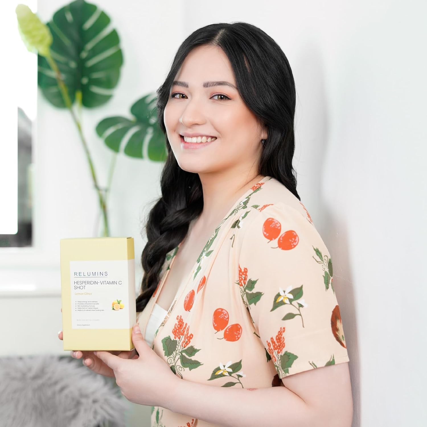 Relumins Vitamin C Shots with Hesperidin & Citrus Bioflavonoids – Lemon-Flavored Antioxidant Drink Packets for Vitality, Hydration & Skin Radiance – 10 Packets x 5 Boxes (25ml Each)