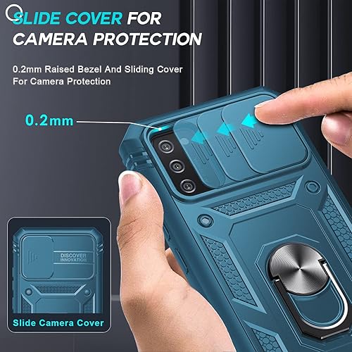Miniatura 3 de LeYi Funda para teléfono Samsung A02S funda para teléfono A02S con cubierta deslizante para cámara + 2 paquetes protector de pantalla, funda de