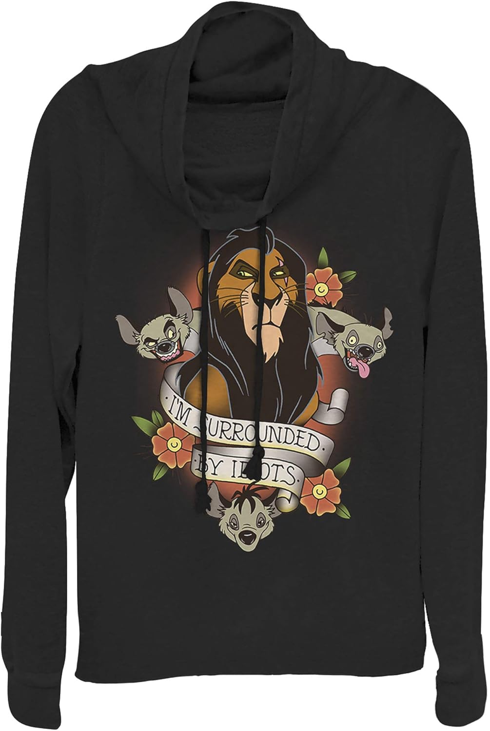 Fifth Sun Disney Lion King Surrounded Women's Cowl Neck Long Sleeve Knit Top