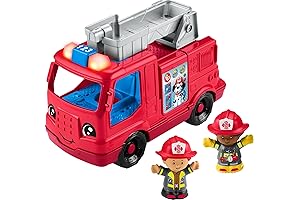 Fisher-Price Little People Toddlers' Fire Truck: Push-Along Vehicle with Lights, Music and Sounds