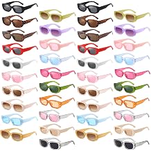 50/100 Pack Rectangle Sunglasses Bulk for Adult Retro Cheap 90s Y2K Small Glasses UV400 Protection