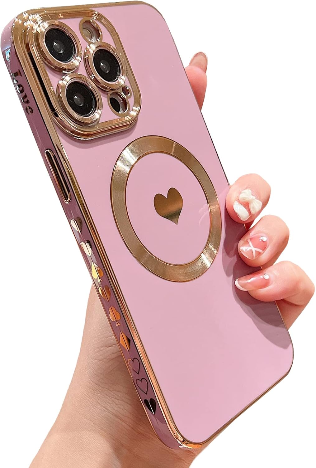 Magnetic Case for iPhone 11 Pro Max Case Cute Love Heart, Compatible with MagSafe, Luxury Plating Edge Slim Fit Shockproof for Women Men Raised Full Camera Len Protection Phone Case,Light Purple Light Purple iPhone 11 Pro Max