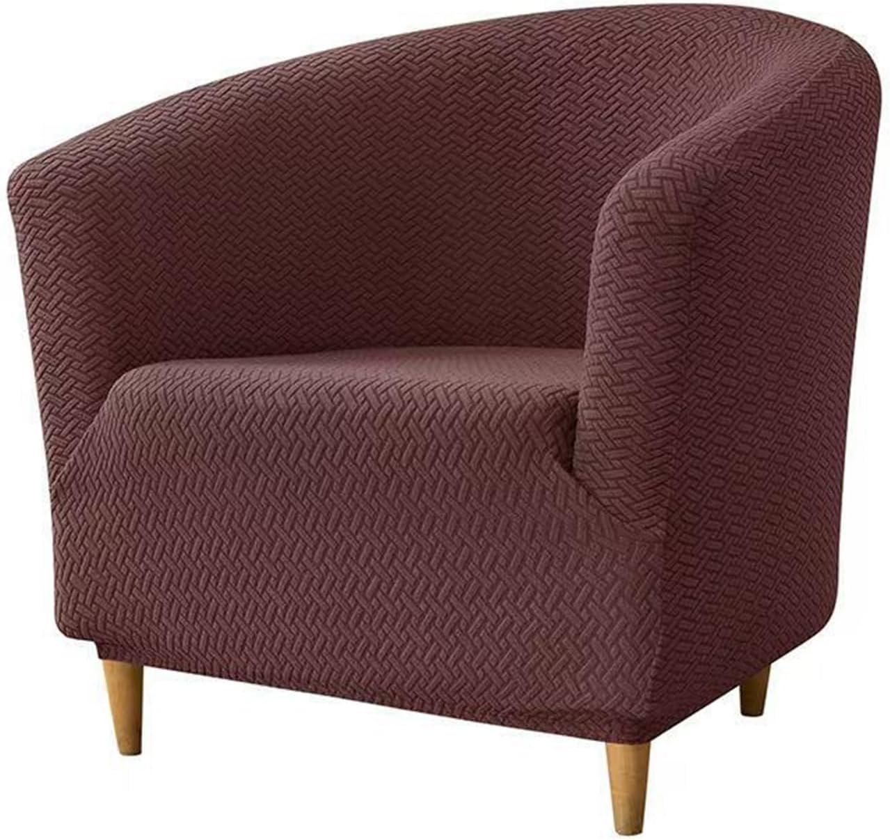 Red,Club Chair Cover, Club Chair Slipcover Stretch Quality Tub Chair Slipcover Dustproof Barrel Chair Covers Soft Armchair Slipcover Full Wrap Furniture Protector for Living Room Washable