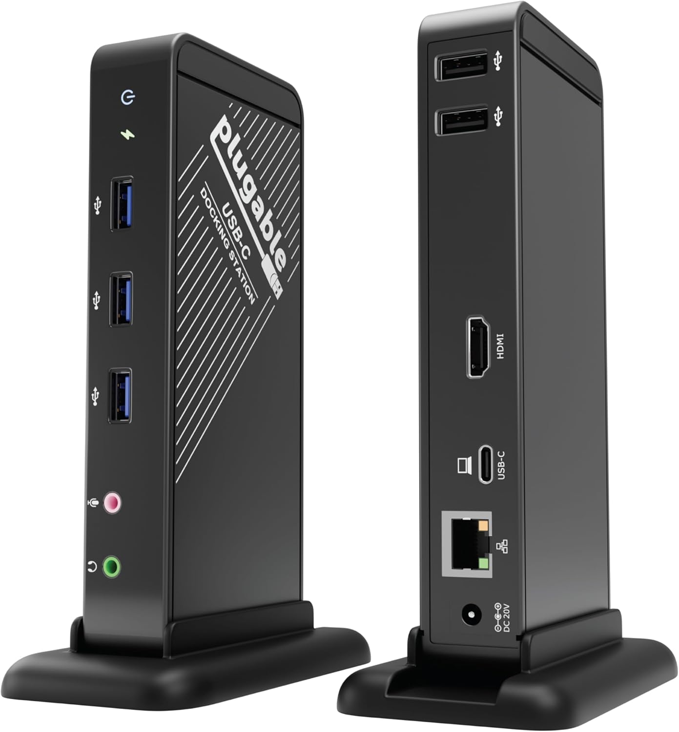 Plugable USB-C Dock with 4K HDMI and 60W Charging, Compatible with Thunderbolt 3/4, USB4, and USB C macOS, Windows, and Chromebook 1Gbps Ethernet, 3X USB 3.0, 2X USB 2.0, Driverless