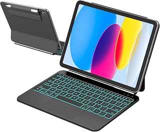 for iPad 11th (A16, 2025)/10th Generation Case with Keyboard, Upgraded Magic-Style Keyboard for iPad 11th/10th 10.9", 11-Color Backlit, Smart Trackpad with Pencil Buckle, Matte Black