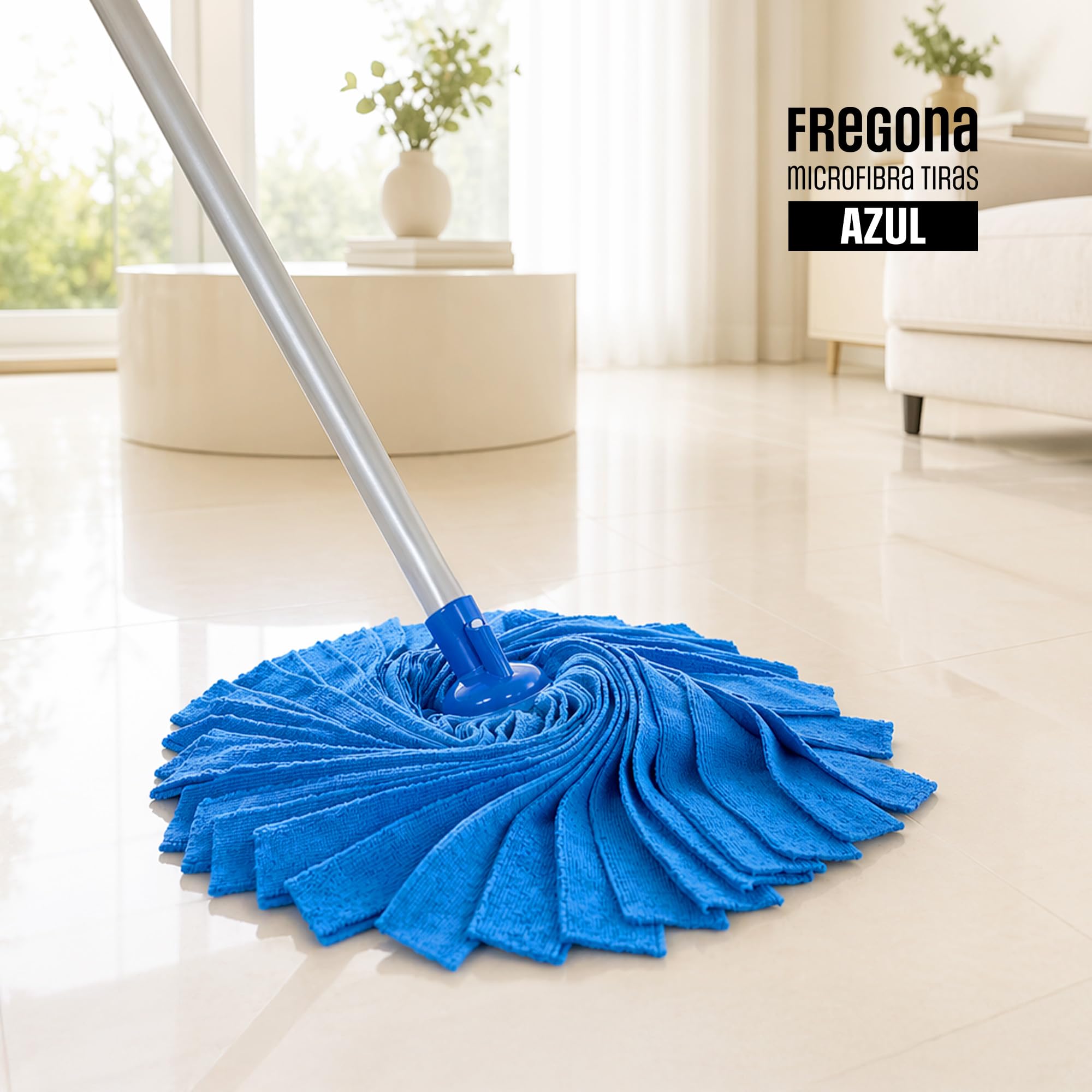 Pamex - Fregona de Microfibra Tiras 180g Anonima - 24 Unidades (Azul)