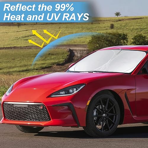 Miniatura 138 de Parasol para parabrisas de ajuste personalizado, cubierta para ventana delantera, visera plegable 210T, protector que bloquea los rayos ultravioleta