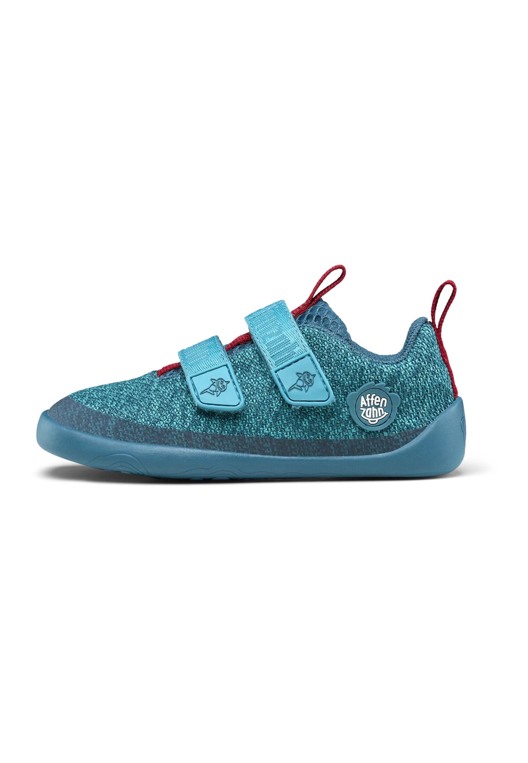 Affenzahn Superzacht Buddy leren blotevoetenschoenen met klittenbandsluiting voor warme en droge dagen in de lente, zomer en herfst, maat 21-32, Creatieve turquoise beer