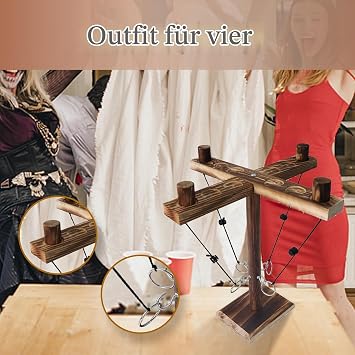 Ring Toss Hook and Ring Indoor Toss Hook and Ring Game Hook Ring Toss Game Hook Toss Battle Game Hook Ring Toss Game for Adults (4 People)