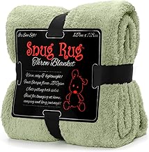 Snug Rug - Sherpa Fleece Throw Blanket, Sage Green, Fluffy Luxurious Blanket for Sofa, Warm and Soft Winter Blankets, 127 x 178 cm (50" x 70")