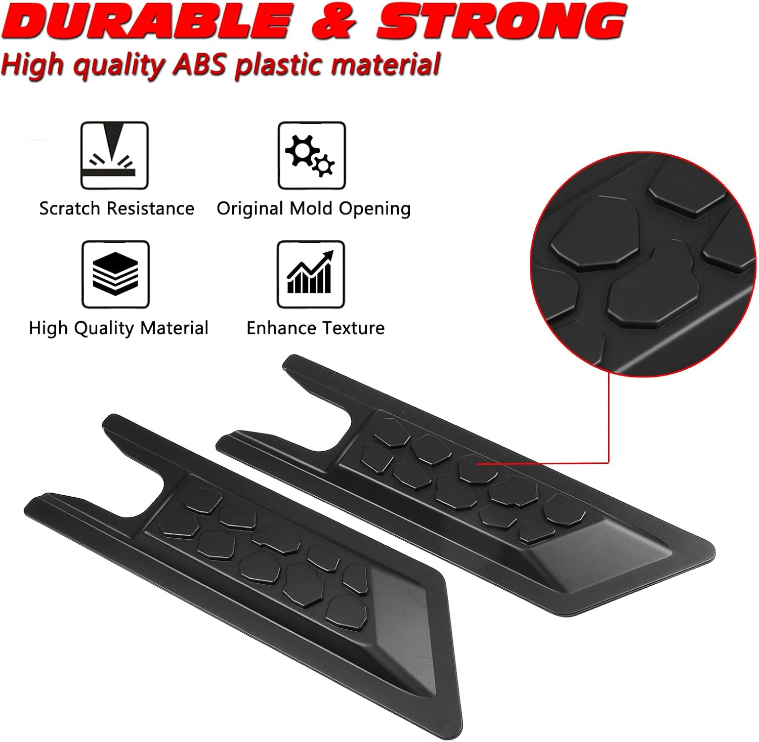 Car Door Protector Side Door Anti-Collision Board Strip Fits for Jeep Wrangler JK JL Gladiator JT 4Doors 2007-2023，4pcs Door Guards for Jeep