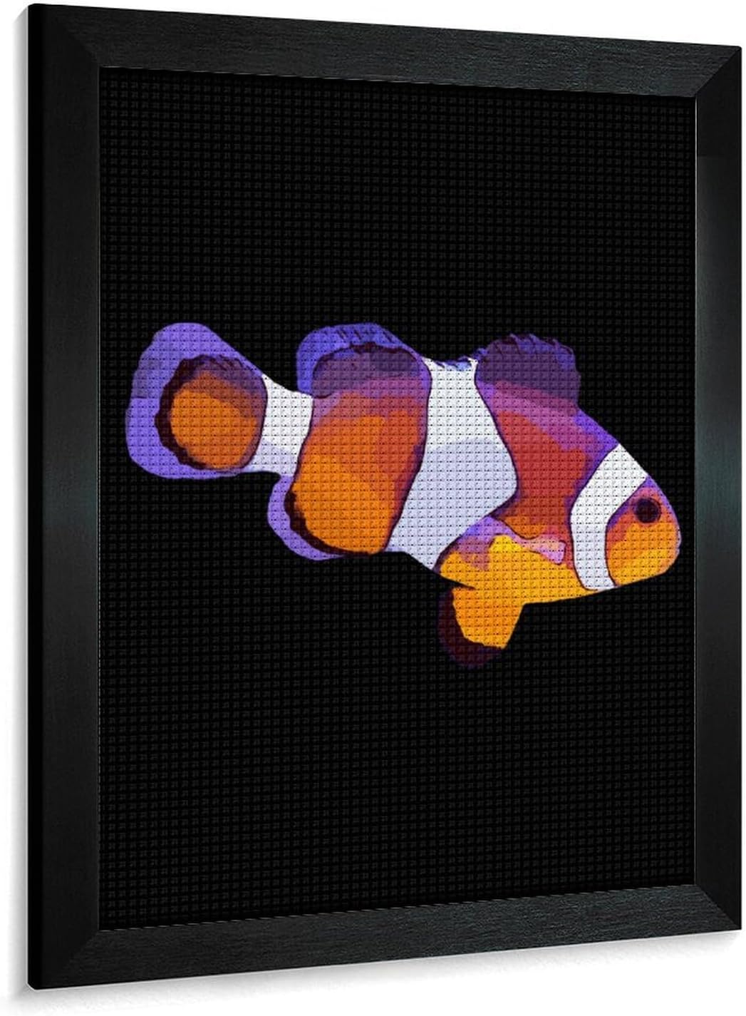 Clownfish Hand Drawn Diamond 5D Painting Kits with Frame DIY Full Round Drill Gem Art Crafts for Home Wall Decor 16 X 20in Blackwood 40 * 50cm