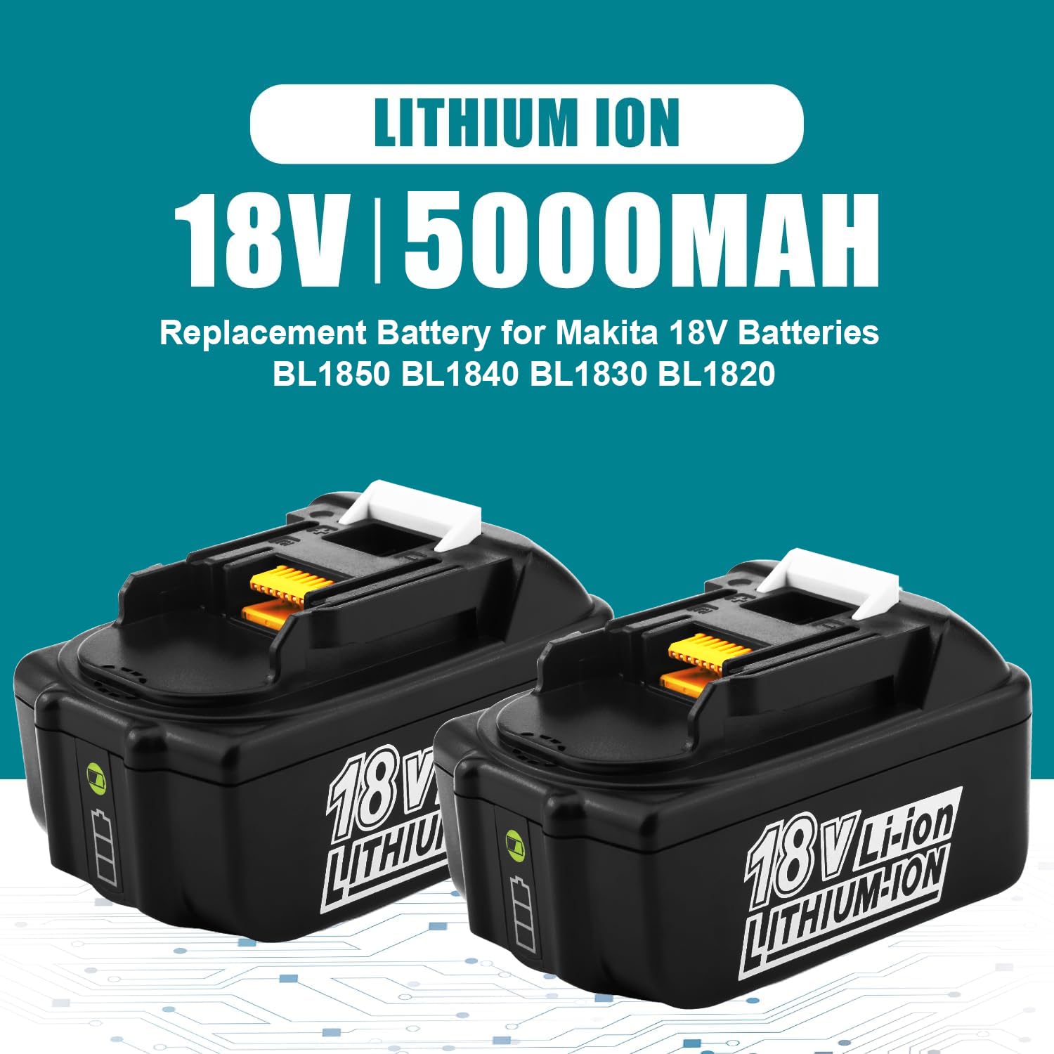 Energup 2 sztuki akumulatora 5.0Ah 18 V BL1850 + DC18RD ładowarka do Makita Bateria 18 V BL1860 BL1850B BL1840 BL1850 BL1830 BL1815