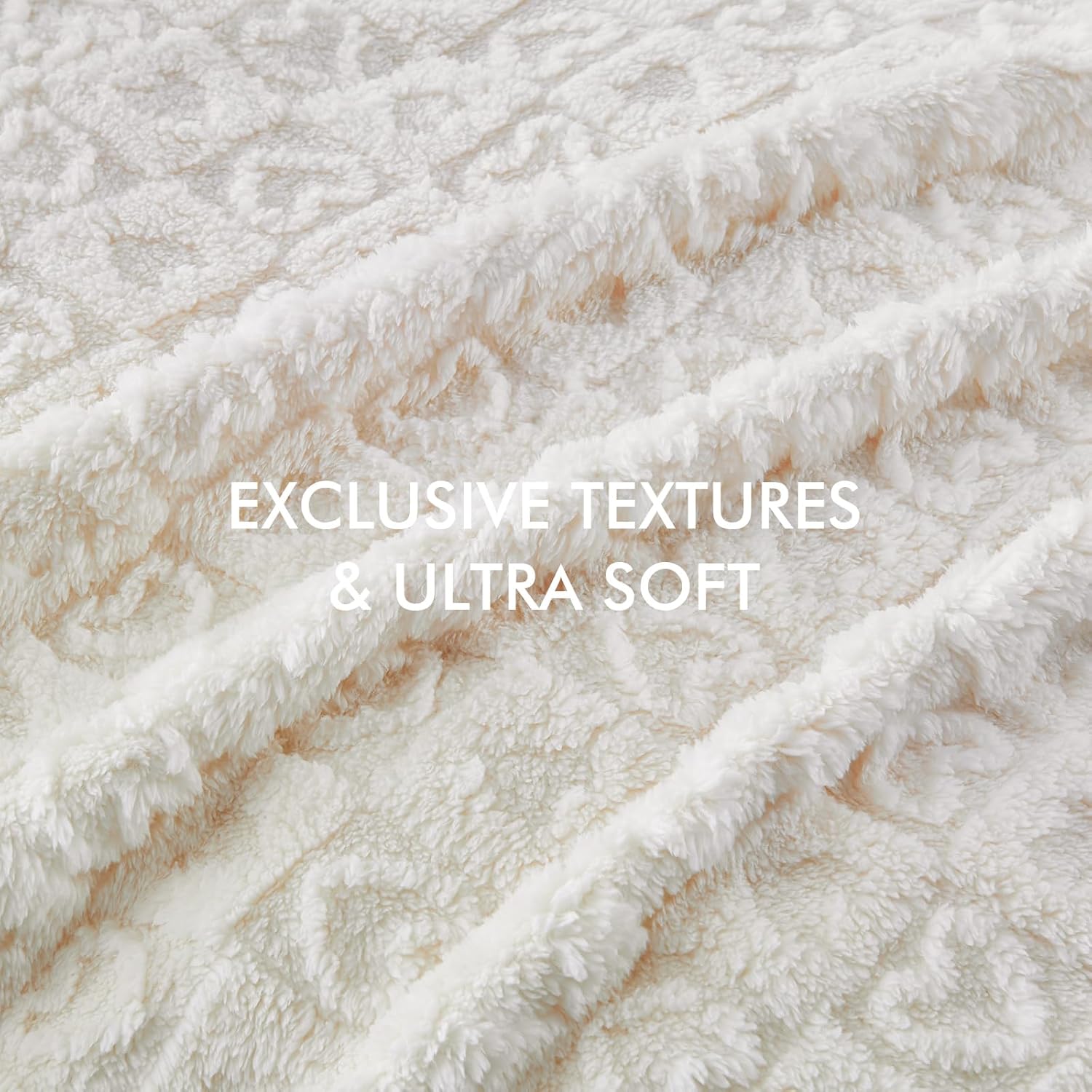 lifein Throw Blanket for Couch-Cream Heart Boho Throw Blanket, Soft Fleece Plush Lightweight Blankets&Throws for Woman, Fuzzy Decorative Blankets for Livingroom Bed Sofa Chair(50x60in,Cream) - Image 4