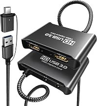 ByteWave USB 3.0 HDMI Capture Card, [Metalshell, 4K Loop Out, No Latency] Full HD 1080P60 HDMI to USB C Audio Video Game Capture Device for Streaming, Cam Link Compatible with Switch2/PS5/Xbox/PC/OBS