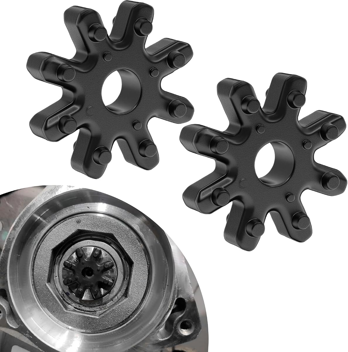 2PCS Flexible Steering Coupler Replacement 56315-2K000FFF, Automotive Power Steering Coupler Steering Column, Nylon Pad Plastic Rubber Wheel Compatible with Hyundai and Kia