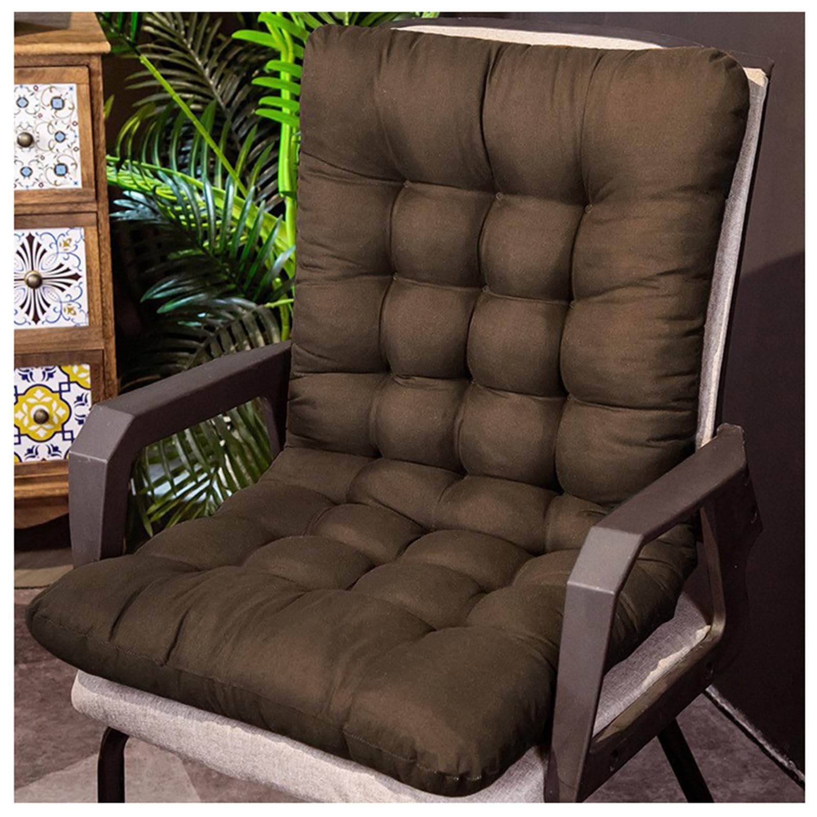 Cuscini impermeabili per sedie da giardino con schienale alto, 45 x 85 x 8 cm, perfetti per rilassarsi e cenare, comodi cuscini per tutte le stagioni