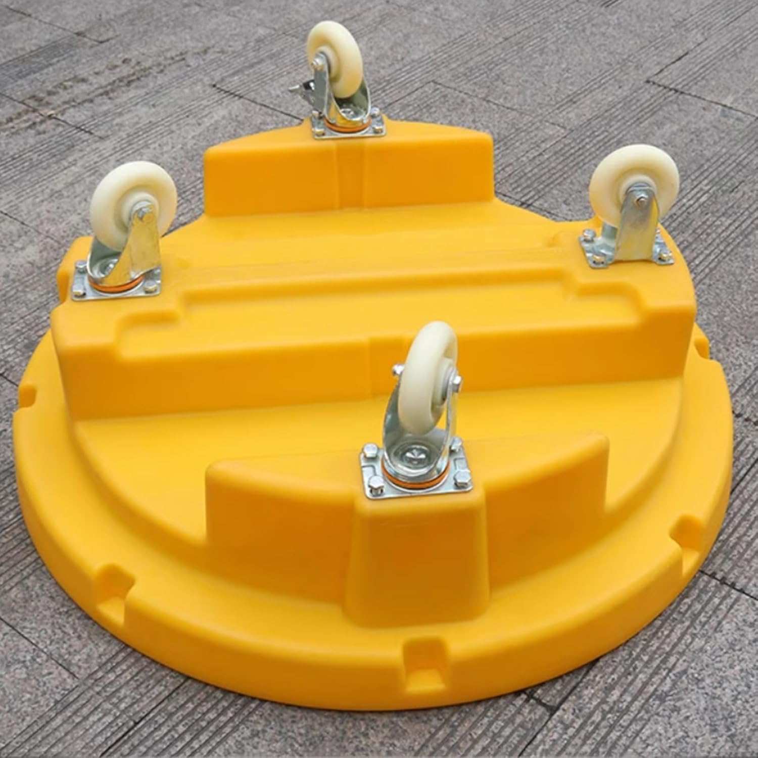 XPLKQXE Rolling Bucket Doll-y, Industrial Spill Containment Platform, Durable Plastic Drum Cart 350kg, Steel Barrel Doll-y with Wheels, 55L Leakage Capacity(826x350mm)