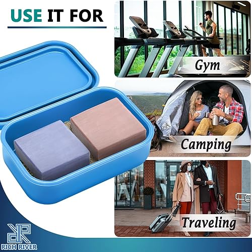 Miniatura 2 de Soporte de jabón de viaje mejorado a prueba de fugas con tapa, barra de champú y soporte para barra de acondicionador, contenedor de jabón con capa