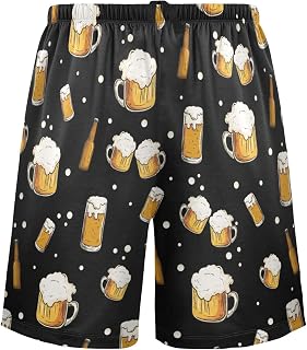 Men's Pajama Shorts Sleep Drawstring Short Pajama Pant Lounge Wear PJ Bottoms with Pockets