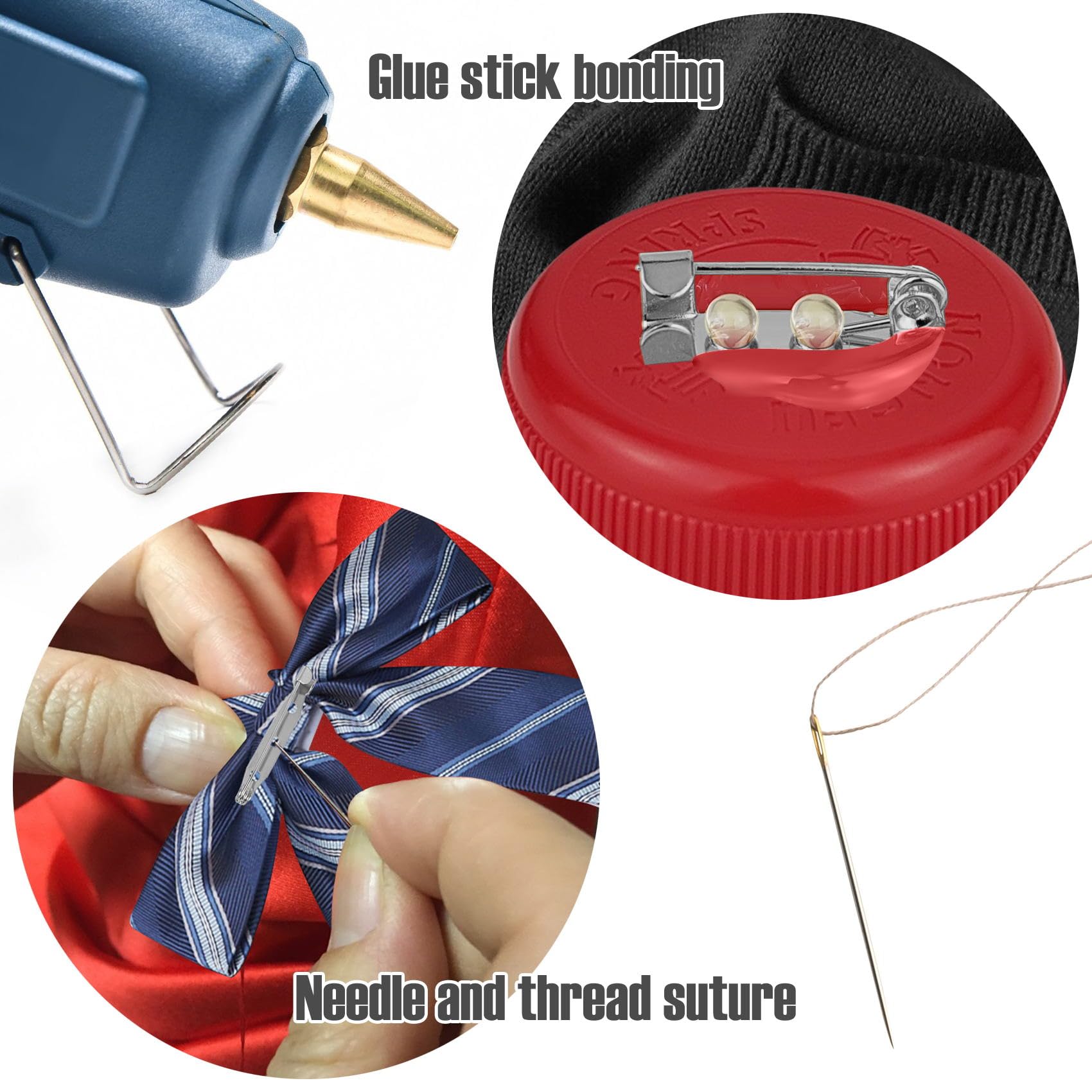 50 alfileres de boutonniere, broches de seguridad, pines de ramillete, pines de insignia con agujeros para manualidades de joyas, tela de costura (35 mm, plateado)