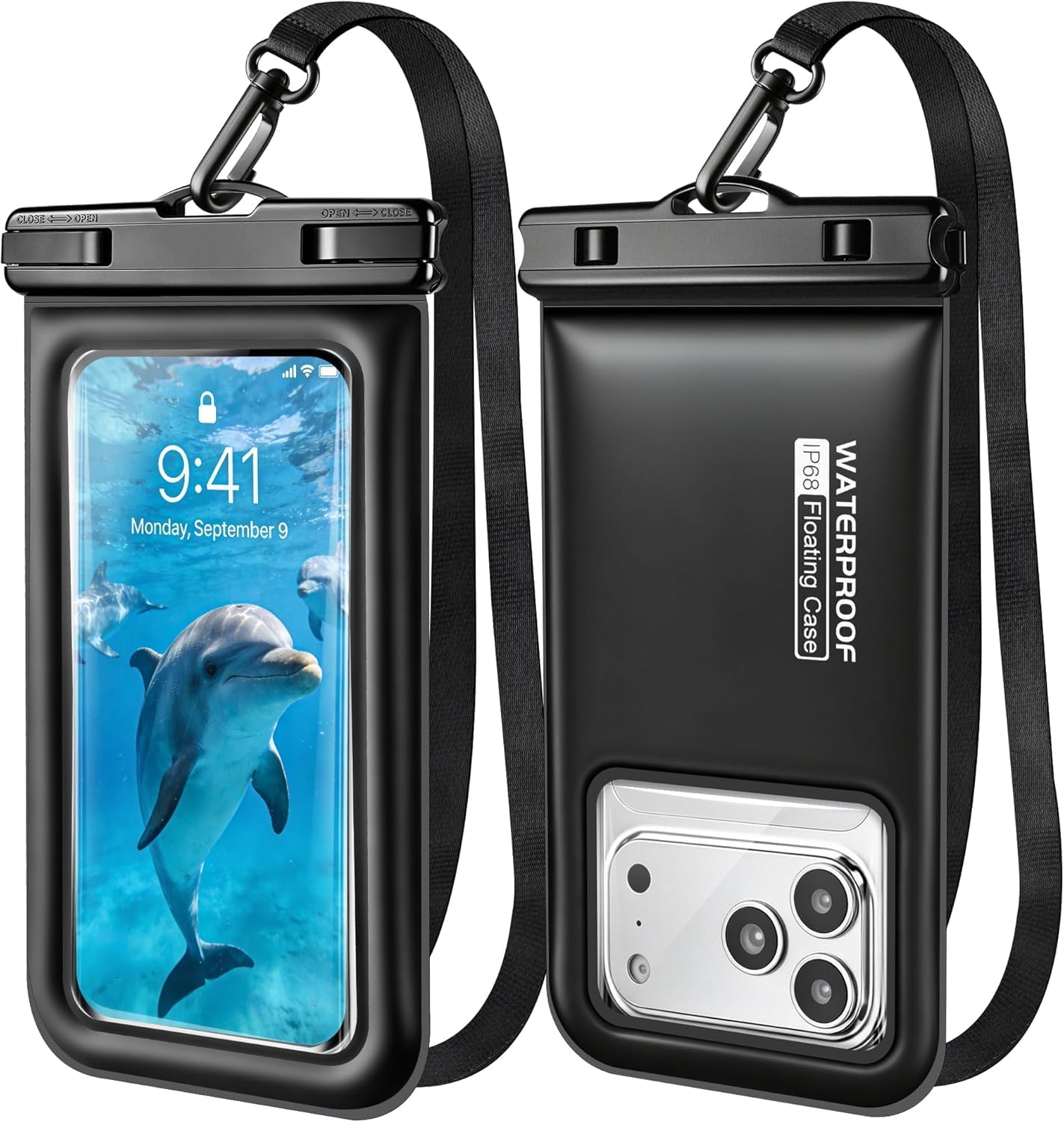 HAISSKY Large Waterproof Phone Pouch - 2 Pack IP68 Waterproof Phone Case Up to 7.1"