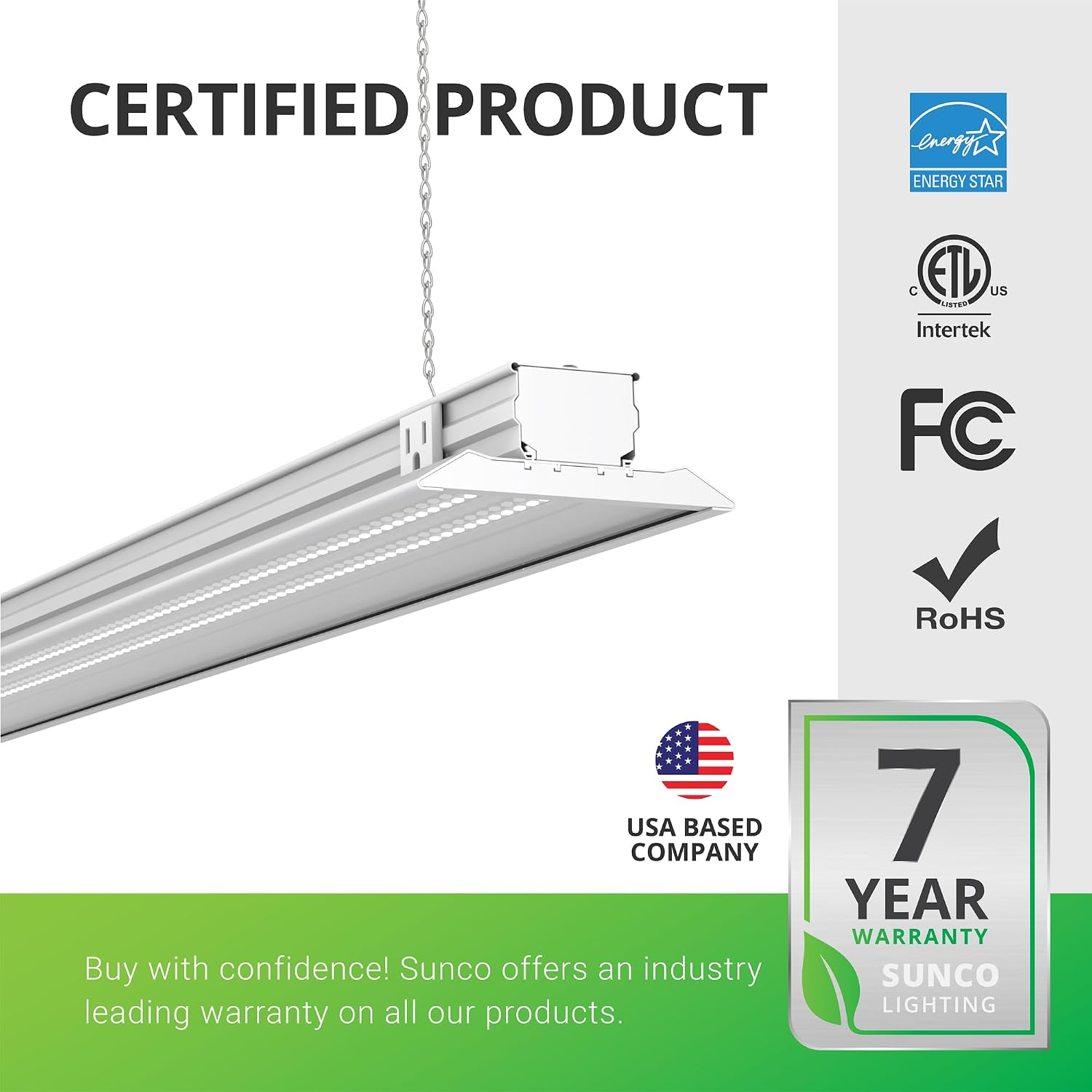 Sunco Lighting 32 Pack Shop Lights LED 4ft Plug in Linkable Workshop Fixture, 4100 LM, Link Up to 4, 5FT Power Cable, Surface or Suspension Mount, 40W, 6000K Daylight Deluxe, 48 Inch, Frosted ETL.