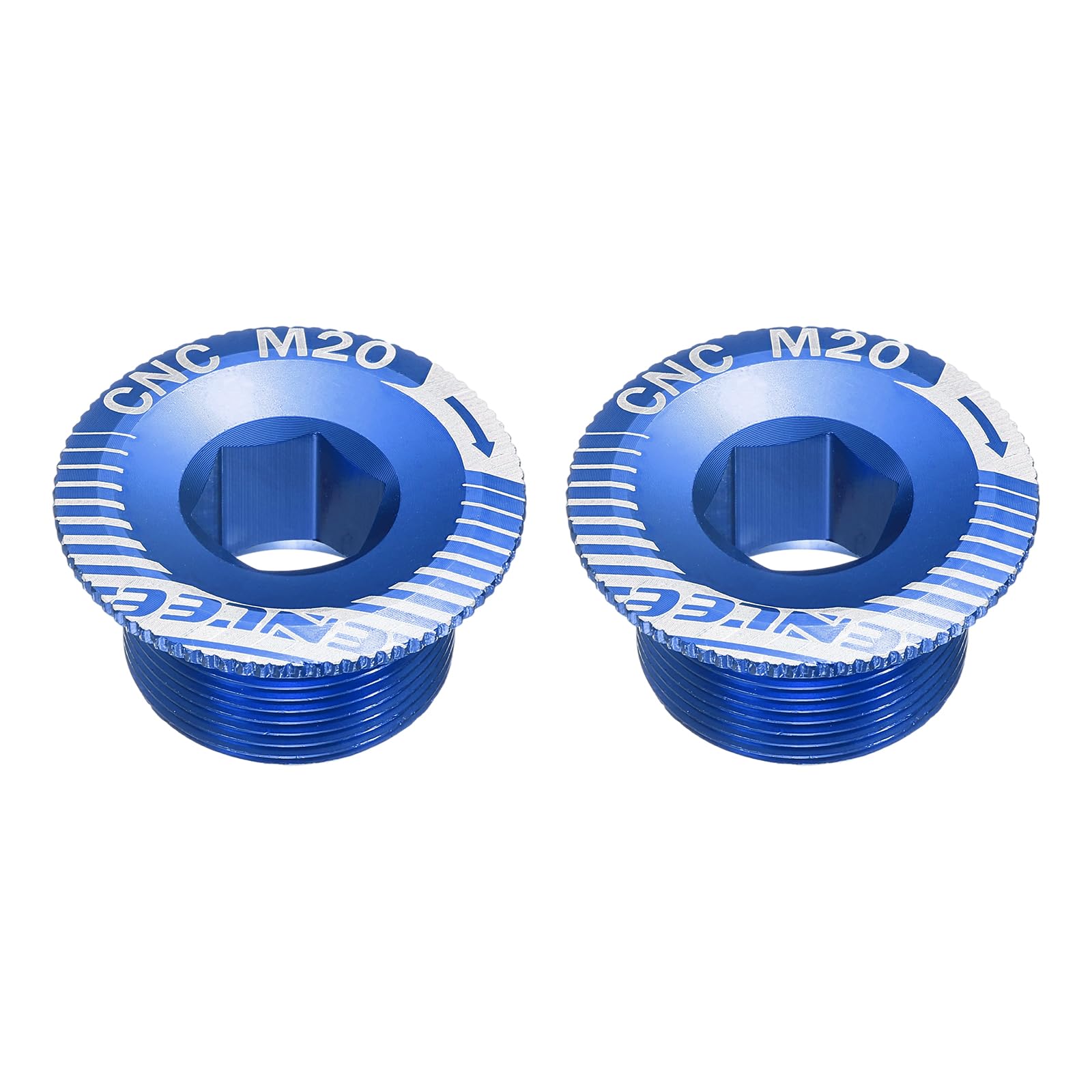 sourcing map 2pcs Crank Cover Screw M20 Aluminum Alloy Bicycle Crank Fixing Bolt Bike Crankset Arm Bolt Chainwheel Screws for Mountain Bike, Blue