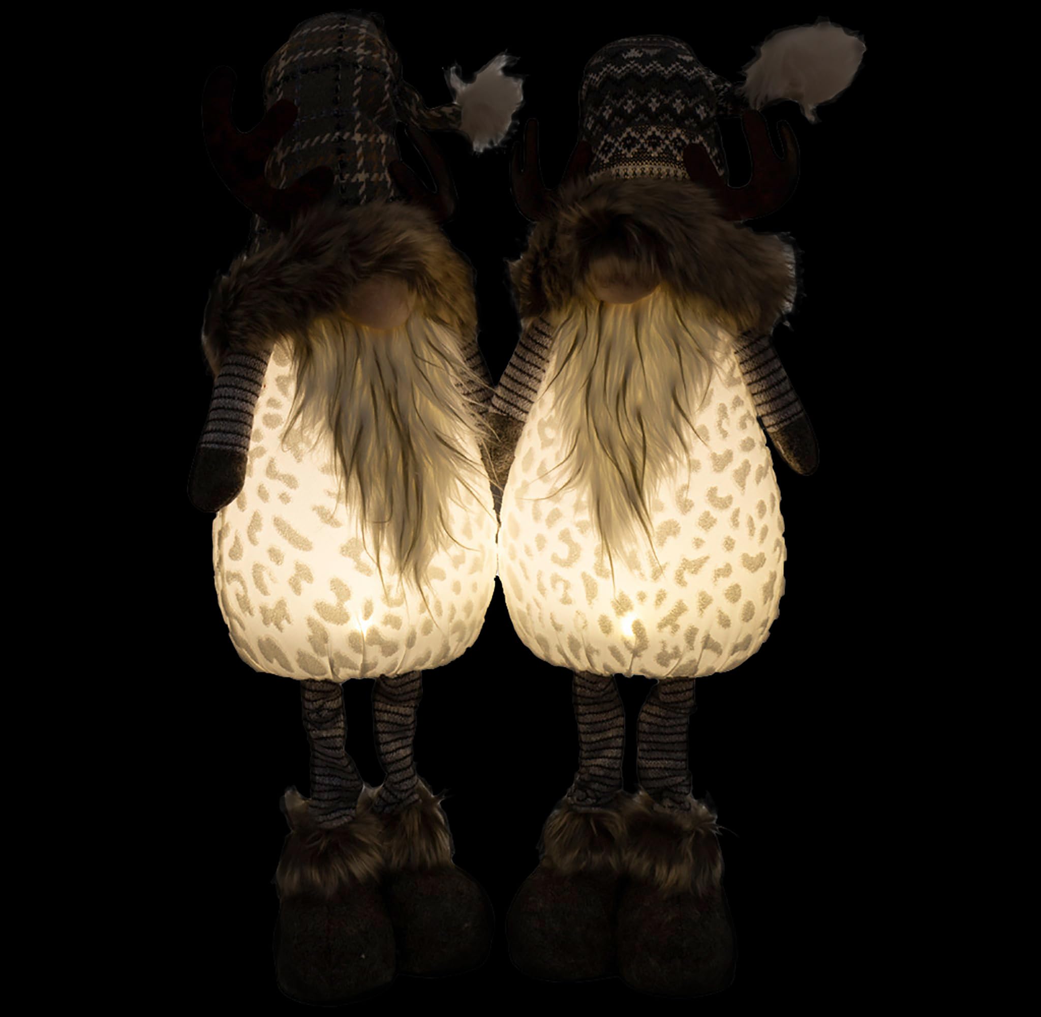 Brandsseller – Gnomos navideños escandinavos de 60 cm con LED, Figuras Decorativas con Gran Detalle para Mesa, Ventana y salón – Juego de 2